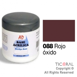 BASE ACRILICA AD 088 ROJO OXIDO 200ML X 3 UNIDADES